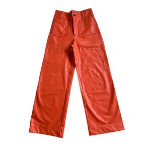 Anthropologie Maeve Women's 23 Colette High rise Wide leg Orange Crop pant